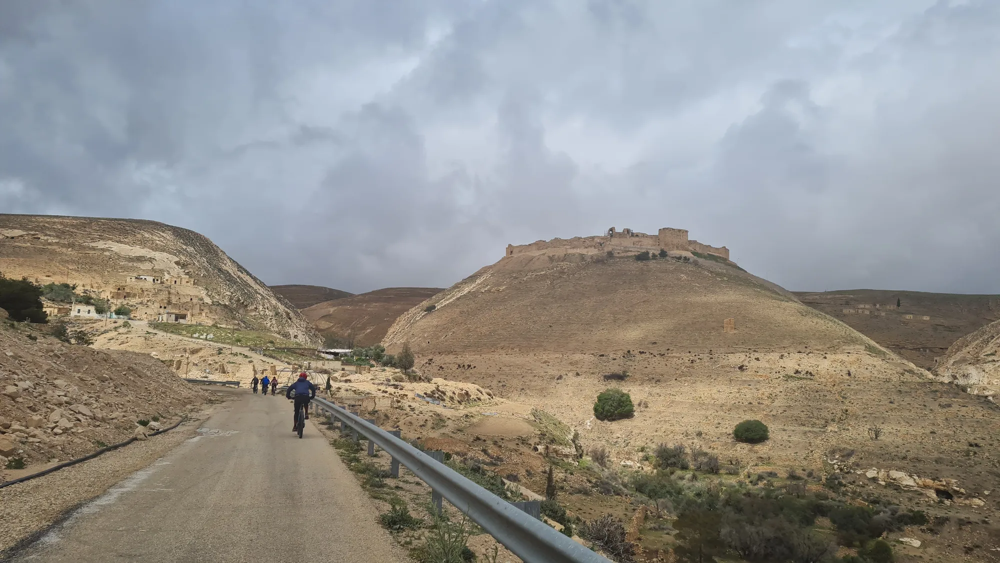 Road with Shobak Crusader castle on the hill