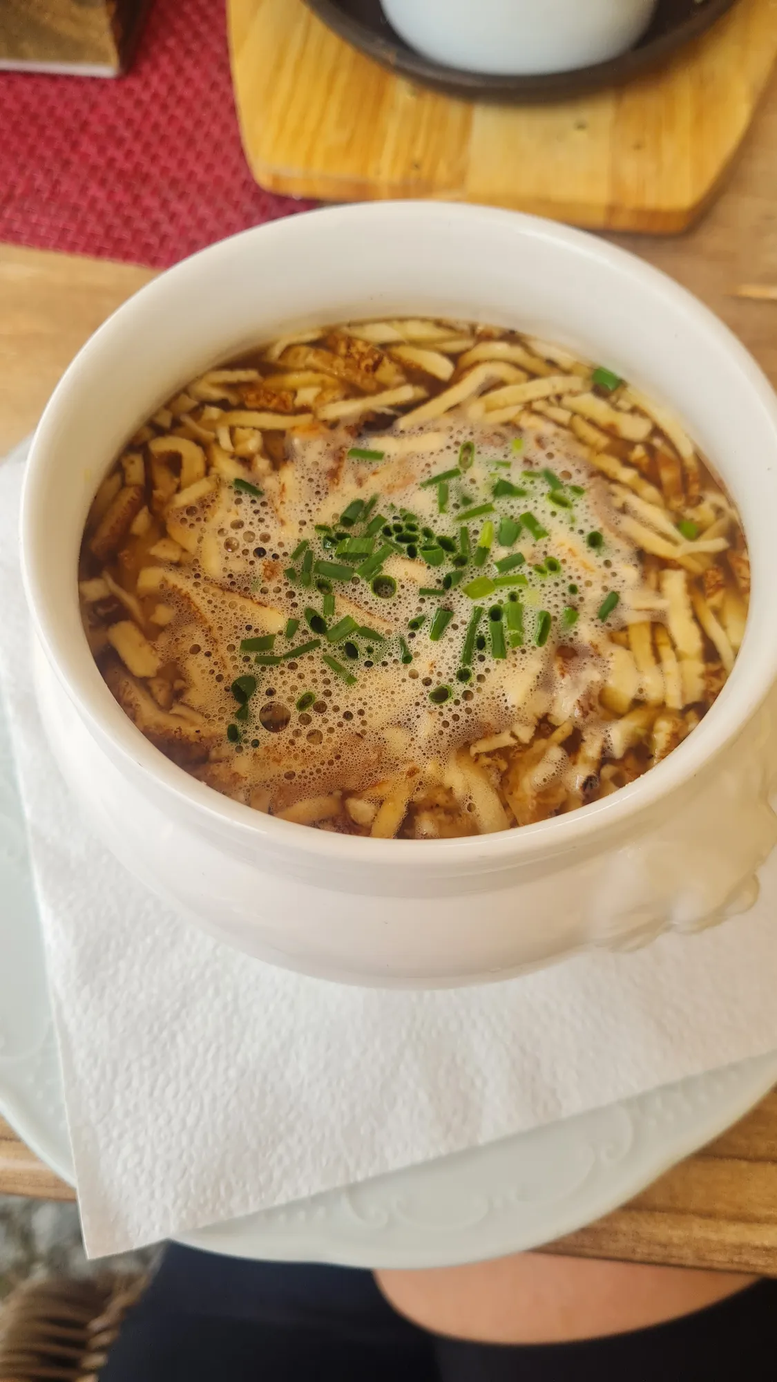 A bowl of Frittatensuppe in Gmünd