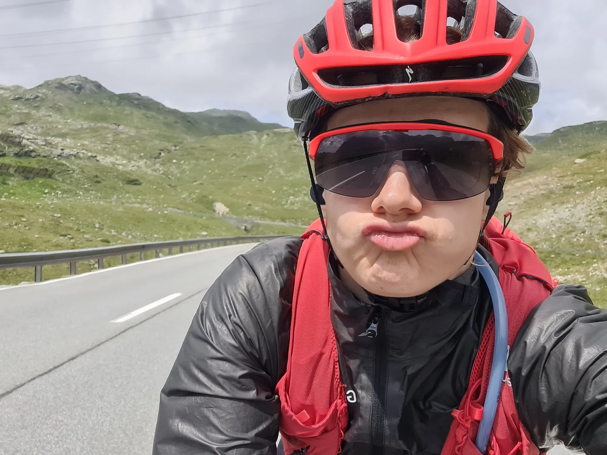 Pouting selfie after the headwind