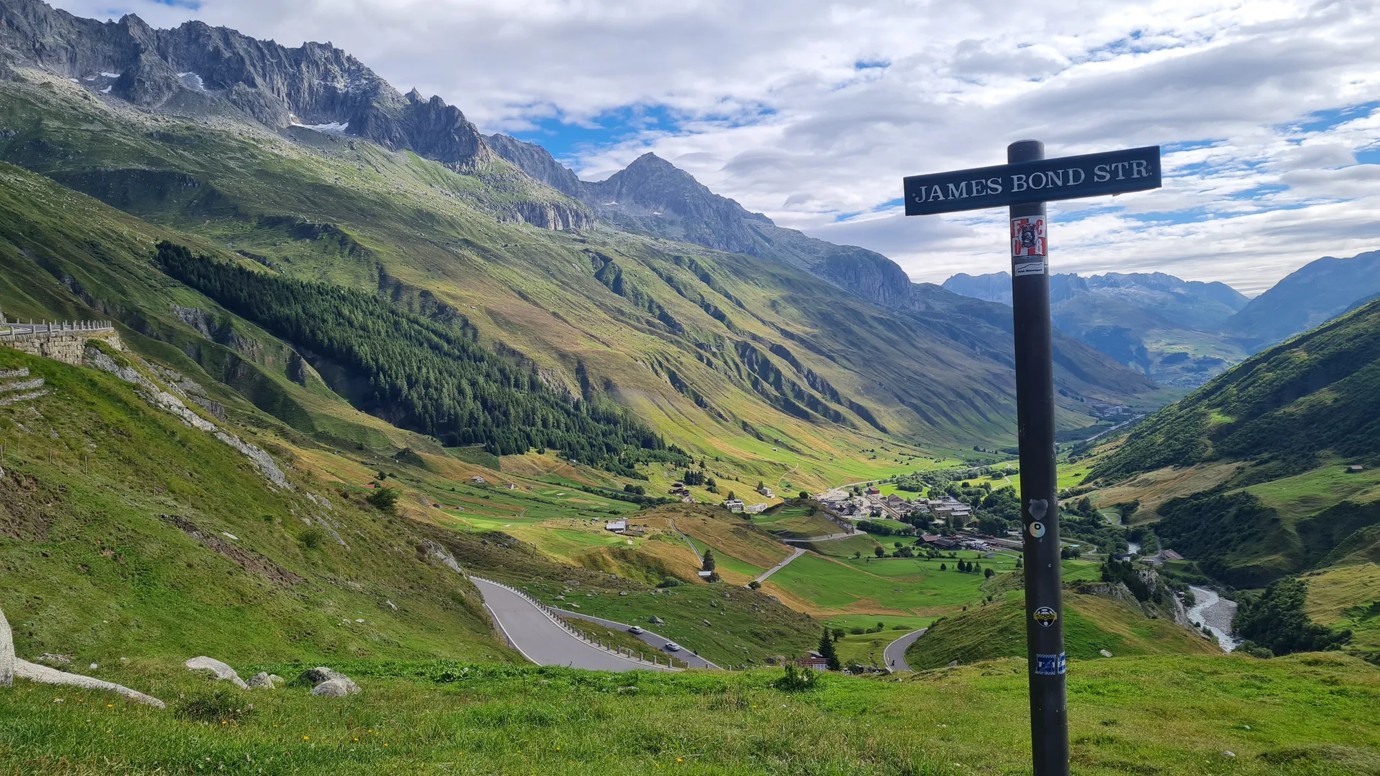 Looking back into the Urseren valley from the Furka road